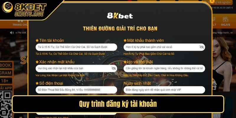 Quy trình đăng ký tài khoản
